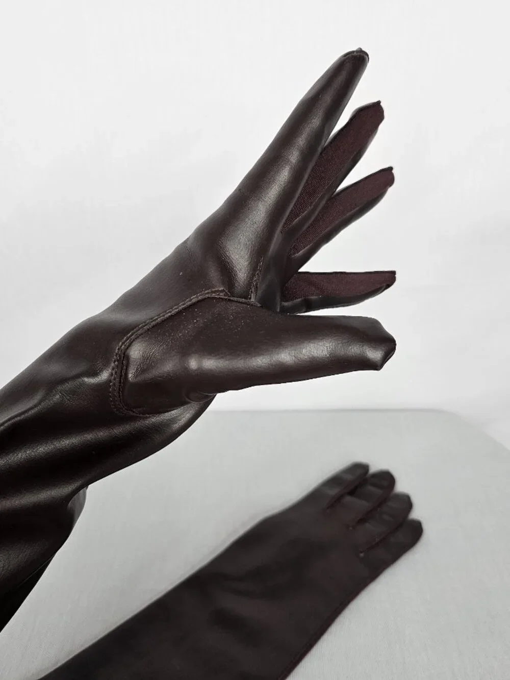Vintage Opera Length Brown Gloves I Made in Japan I Women's Size S/M